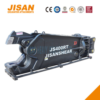Kéo cắt kim loại máy đào JS400RT được thiết kế để đạt hiệu quả và độ bền tối đa, xoay 360 độ, van tốc độ và lực cắt 800T
