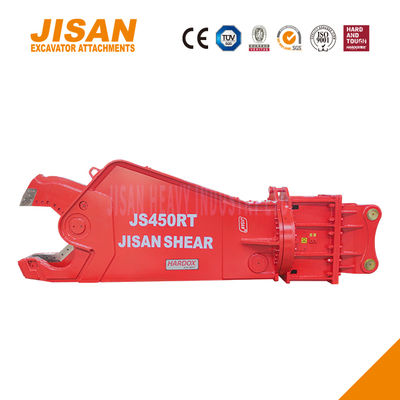 Kéo cắt kim loại máy xúc mạnh mẽ với lực cắt lên đến 1500T và kích thước xi lanh tăng cường cho công việc hạng nặng