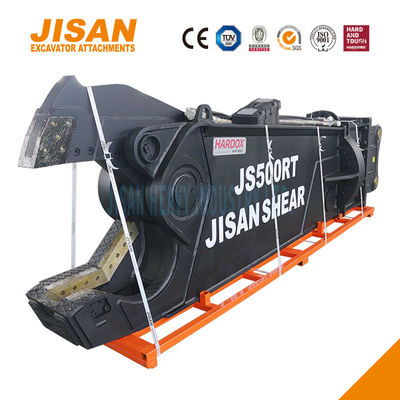 Kéo cắt kim loại máy xúc mạnh mẽ với lực cắt lên đến 1500T và kích thước xi lanh tăng cường cho công việc hạng nặng