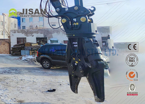 Kéo cắt kim loại máy đào JISAN với động cơ quay thủy lực 360 độ, công suất mạnh mẽ và độ bền cao