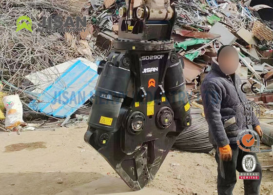 Kéo cắt kim loại máy đào JISAN với động cơ quay thủy lực 360 độ, công suất mạnh mẽ và độ bền cao