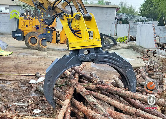 Hydraulic Log Grapple 28 Ton Compacting Force 360 Rotation cho máy đào 10-16 tấn