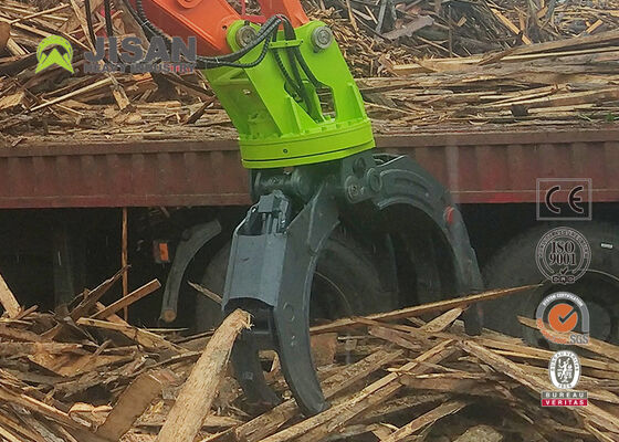 Hydraulic Log Grapple 28 Ton Compacting Force 360 Rotation cho máy đào 10-16 tấn